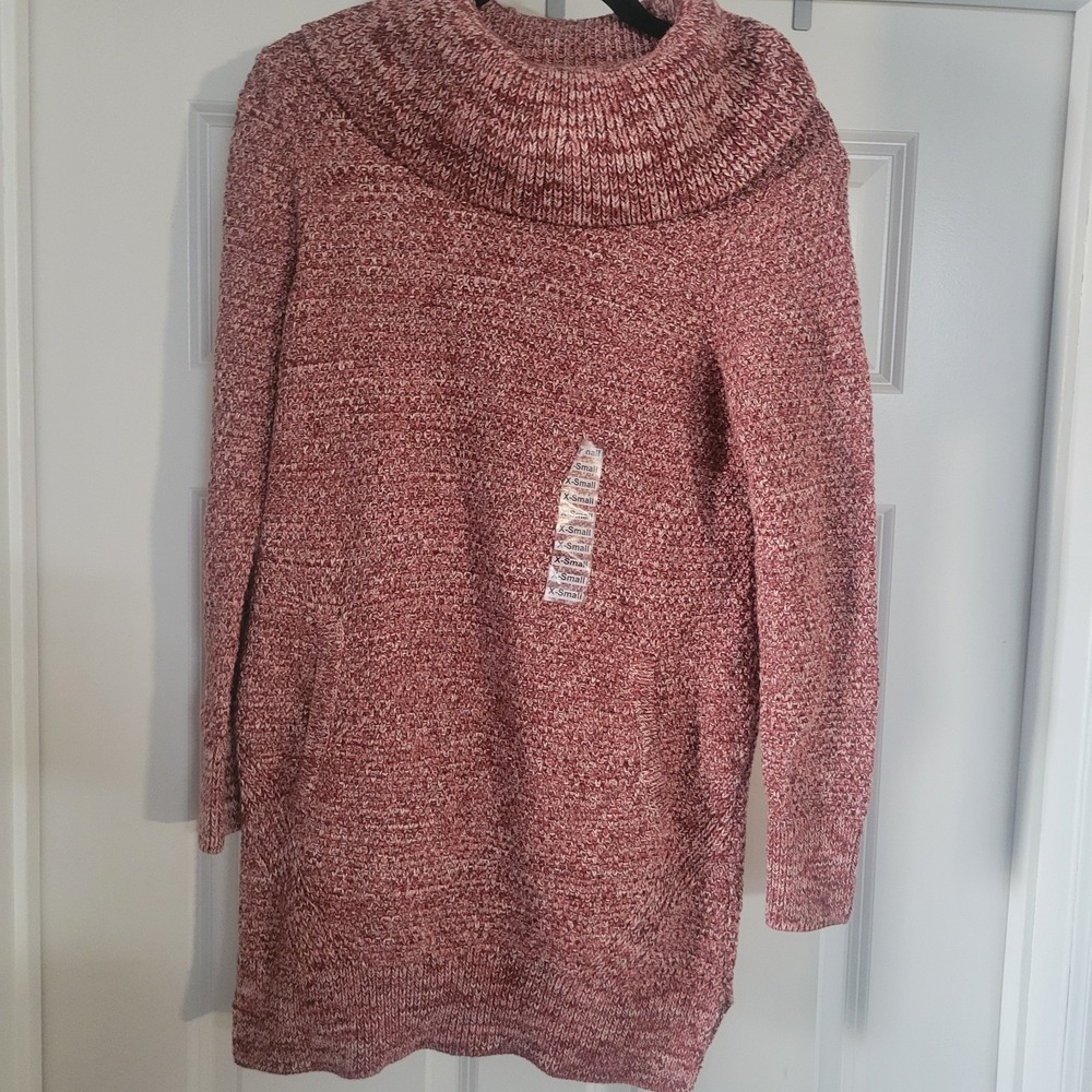 NWT Duluth Trading Co Womens Cowl Neck‎ ISweater XSMALL Cotton Pockets Outdoor